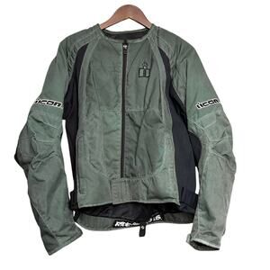 Women's Green & Black Icon Padded Motorcycle Jacket - Size Large
